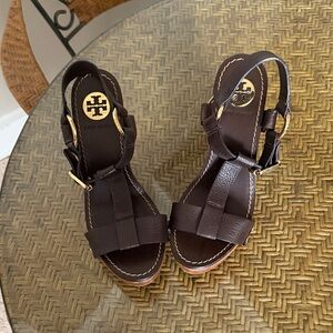 Tory Burch Dark Brown Leather Sandals